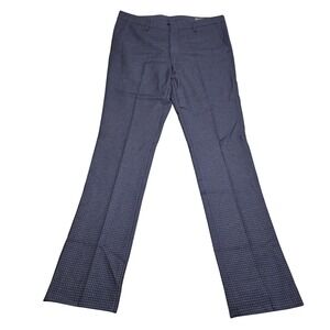 Bonobos Slim Straight Dress Pants 35 Navy Blue Italian Reda Wool Micro Dot